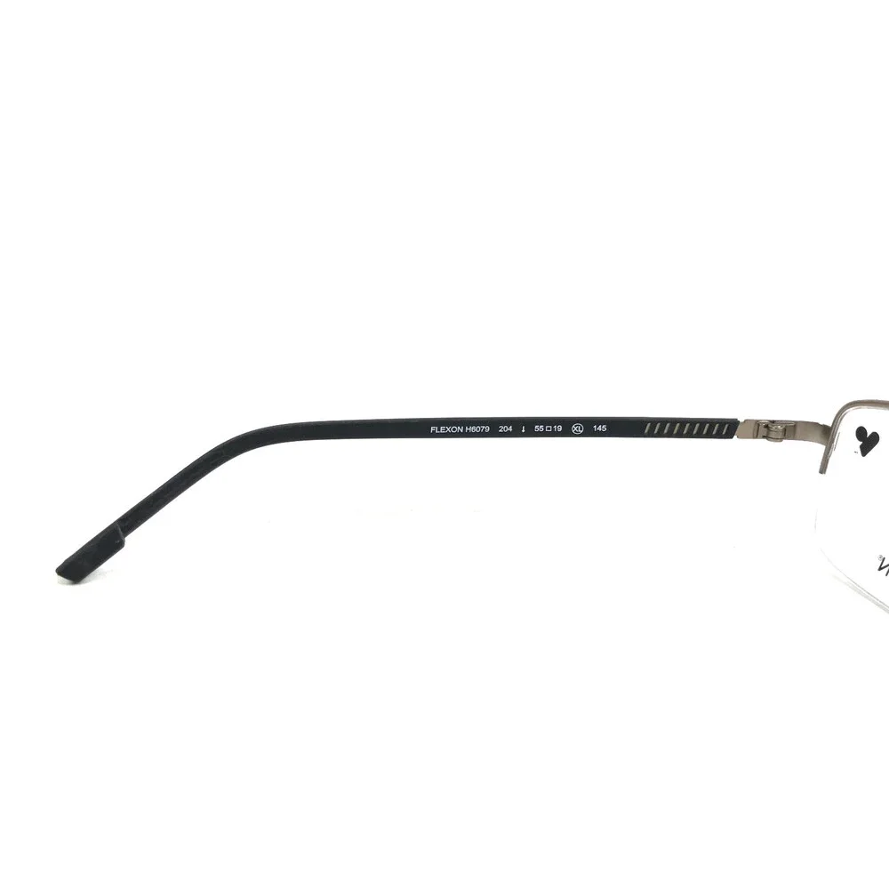 Flexon Eyeglasses Frames H6079 204 Satin Taupe Gold Black Half Rim XL 55-19-145